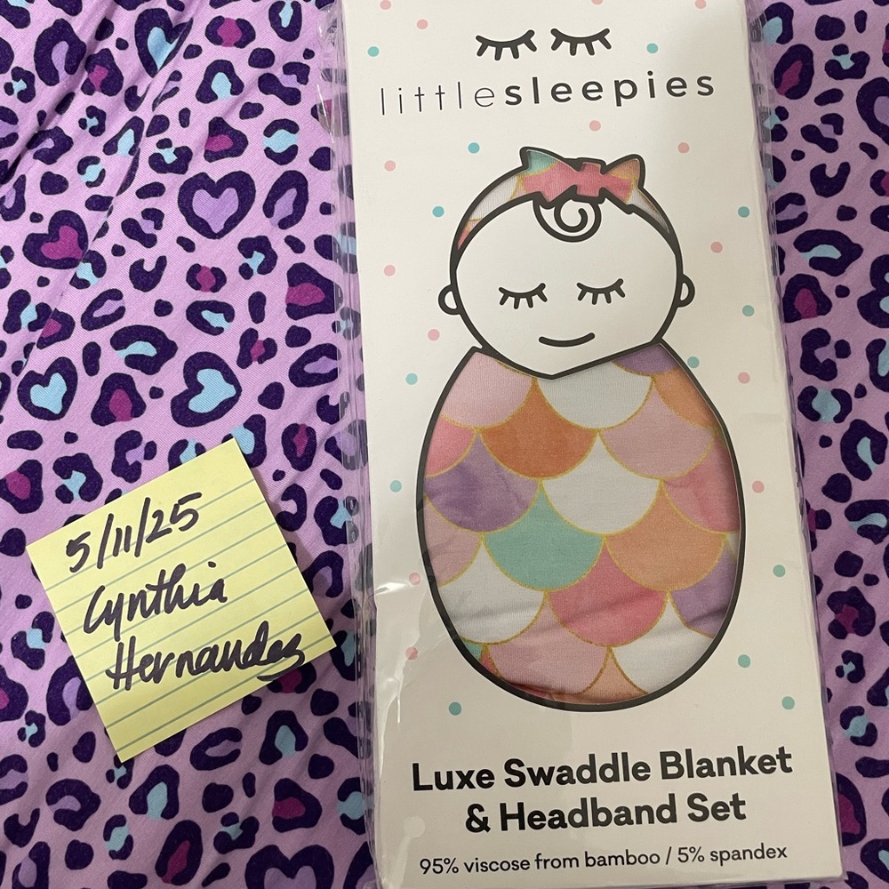 Little Sleepies Colorful Swaddle & Headband Set